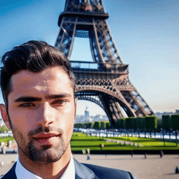 Selfie with Eiffel Tower profile picture for men